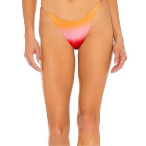 Superdown Kristy Bikini Bottom Orange Ombre Size S NWT High Cut Cheeky Swim